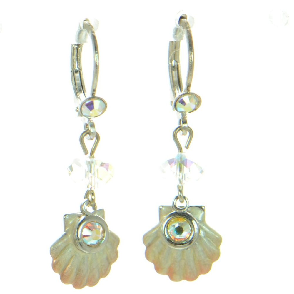 Kirks Folly Silver-tone Shell Leverback Earrings